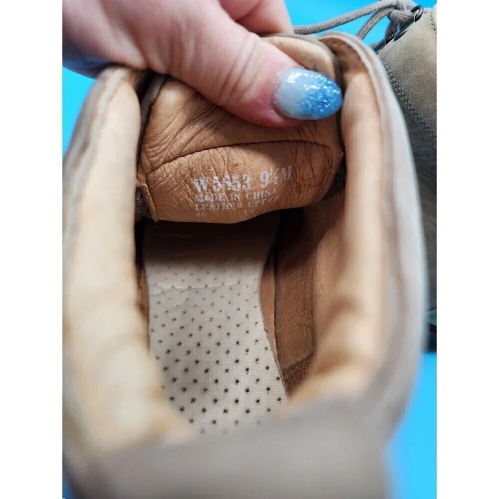 ROCKPORT WOMEN'S HIKING/TRAIL BOOTS SIZE 9.5M TAN BROWN SUEDE LEATHER